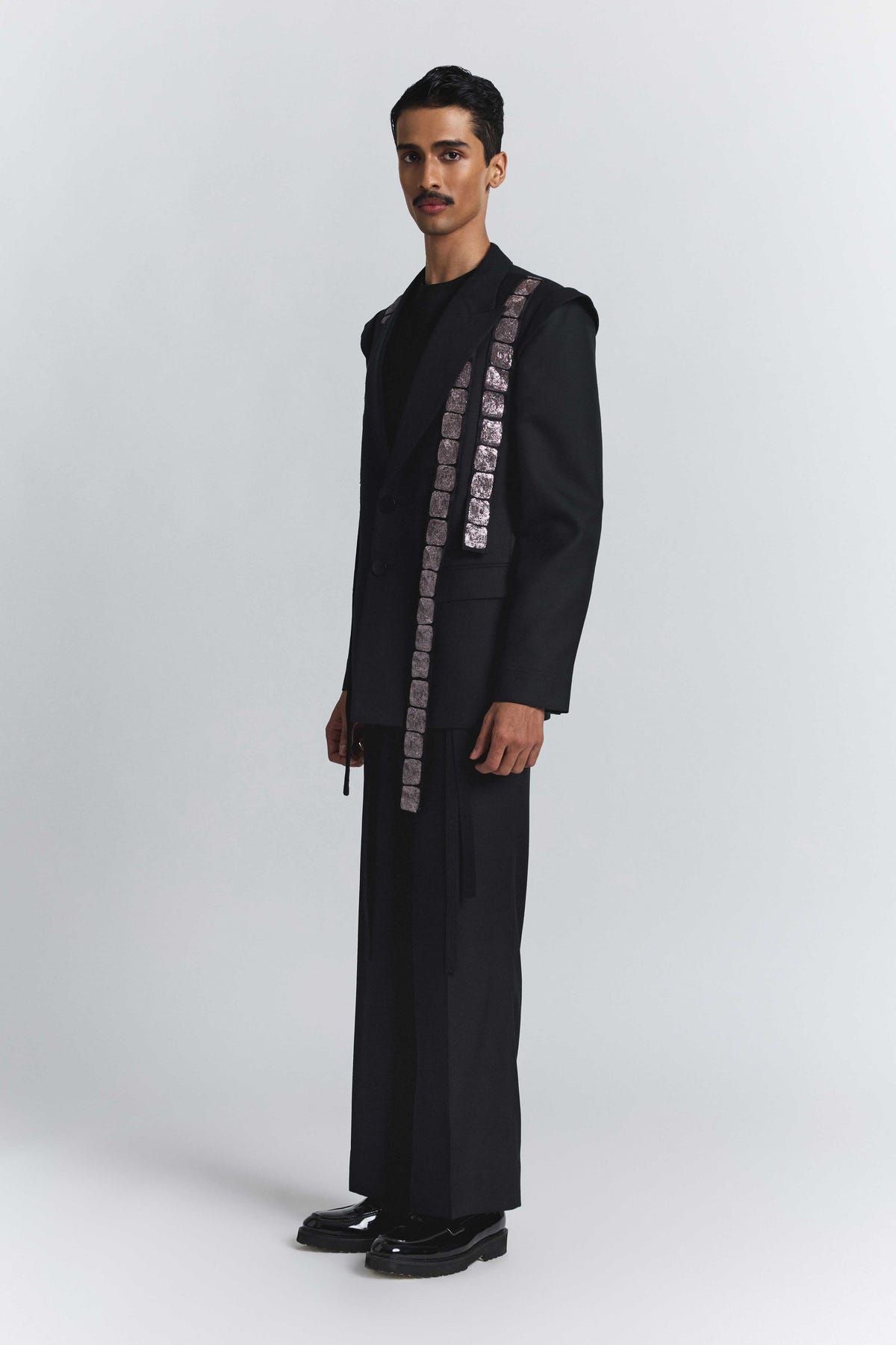 Black Chrome Band Blazer - image 5