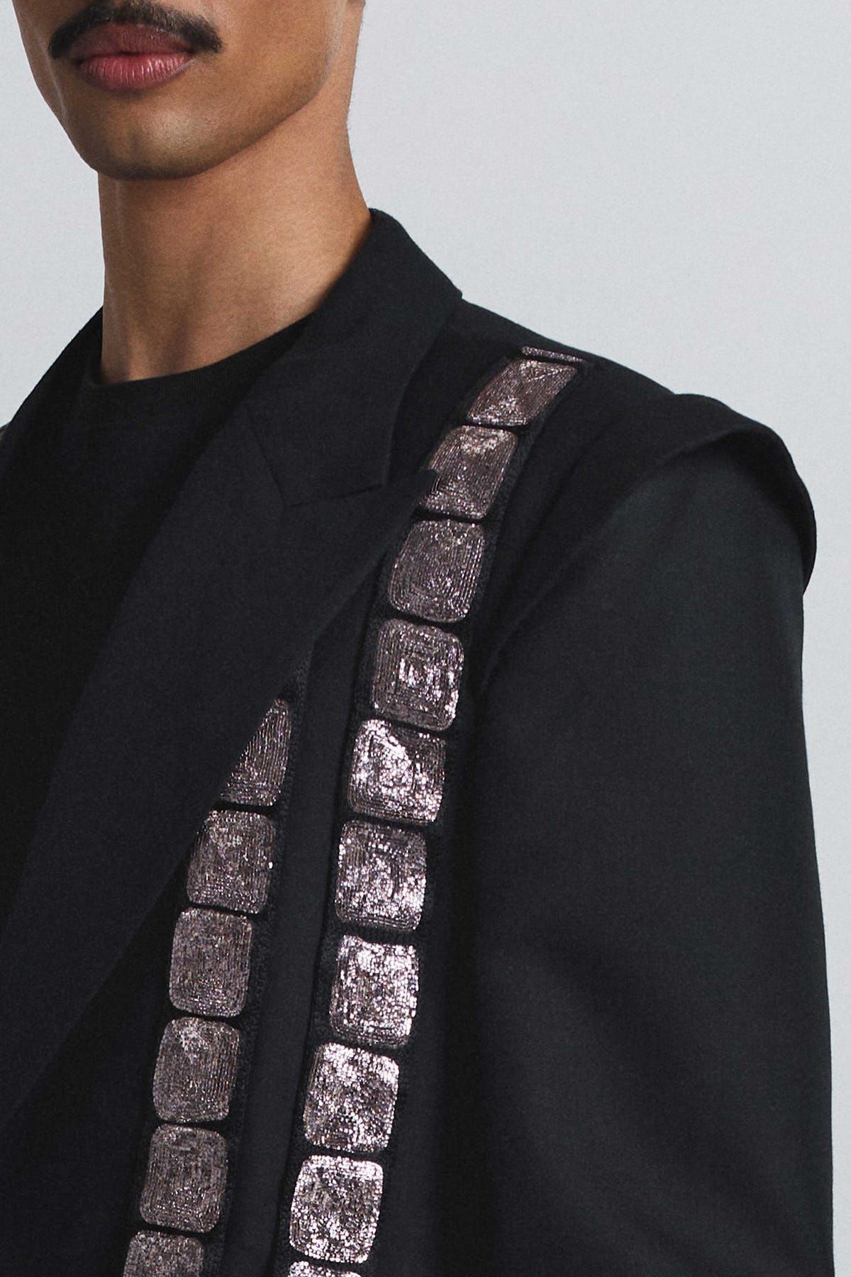 Black Chrome Band Blazer - image 7