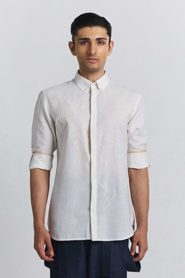 Line out Line — Urban Layout embroidered shirt