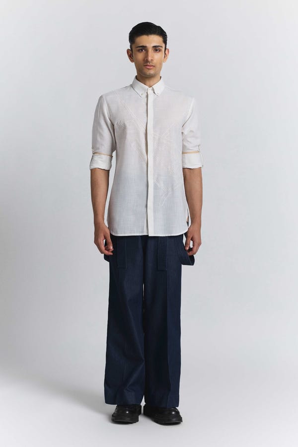 Line out Line — Urban Layout embroidered shirt
