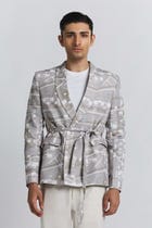 Contour Grid Belted Blazer view 1