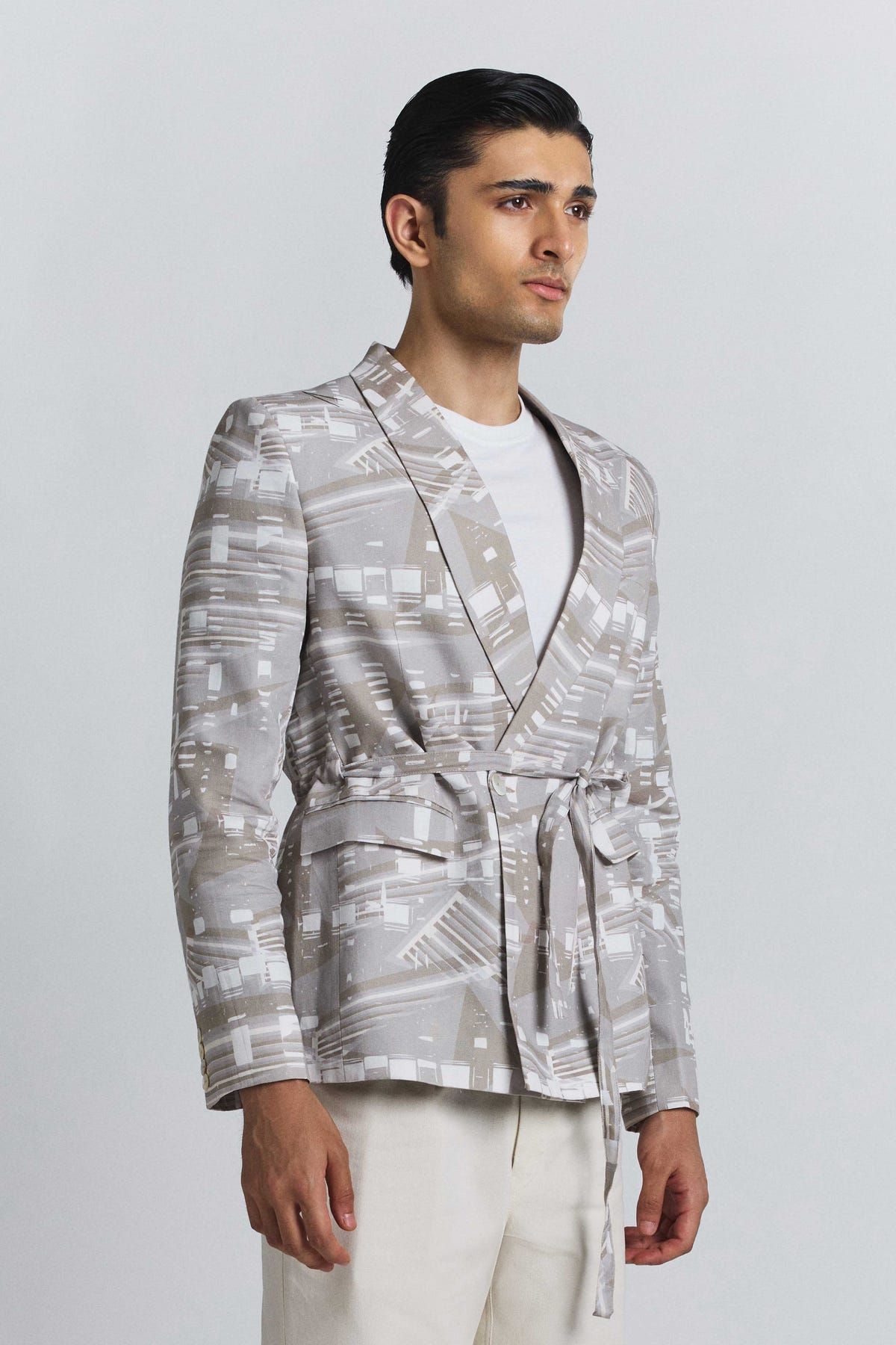 Contour Grid Belted Blazer - image 3