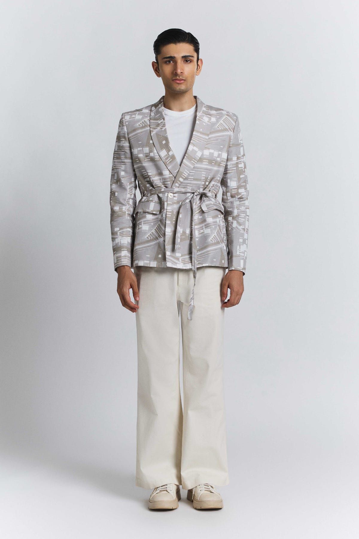 Contour Grid Belted Blazer - image 4