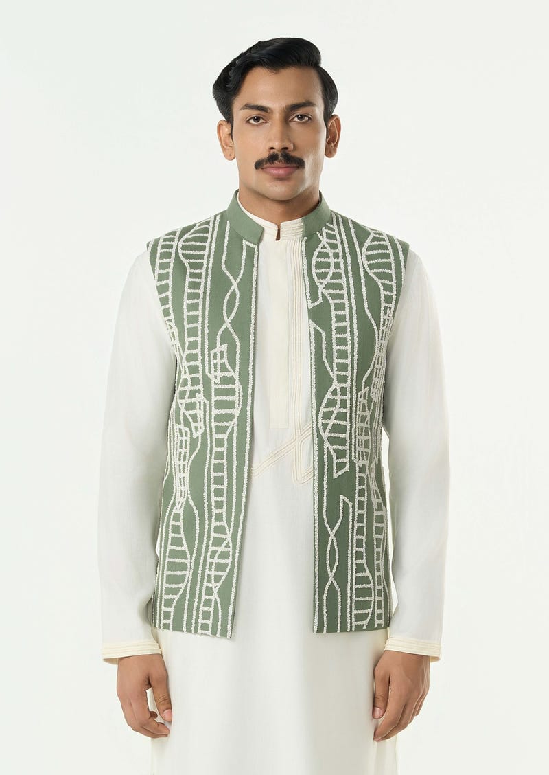 Grill Grid Bandi Jacket - Sage Green
