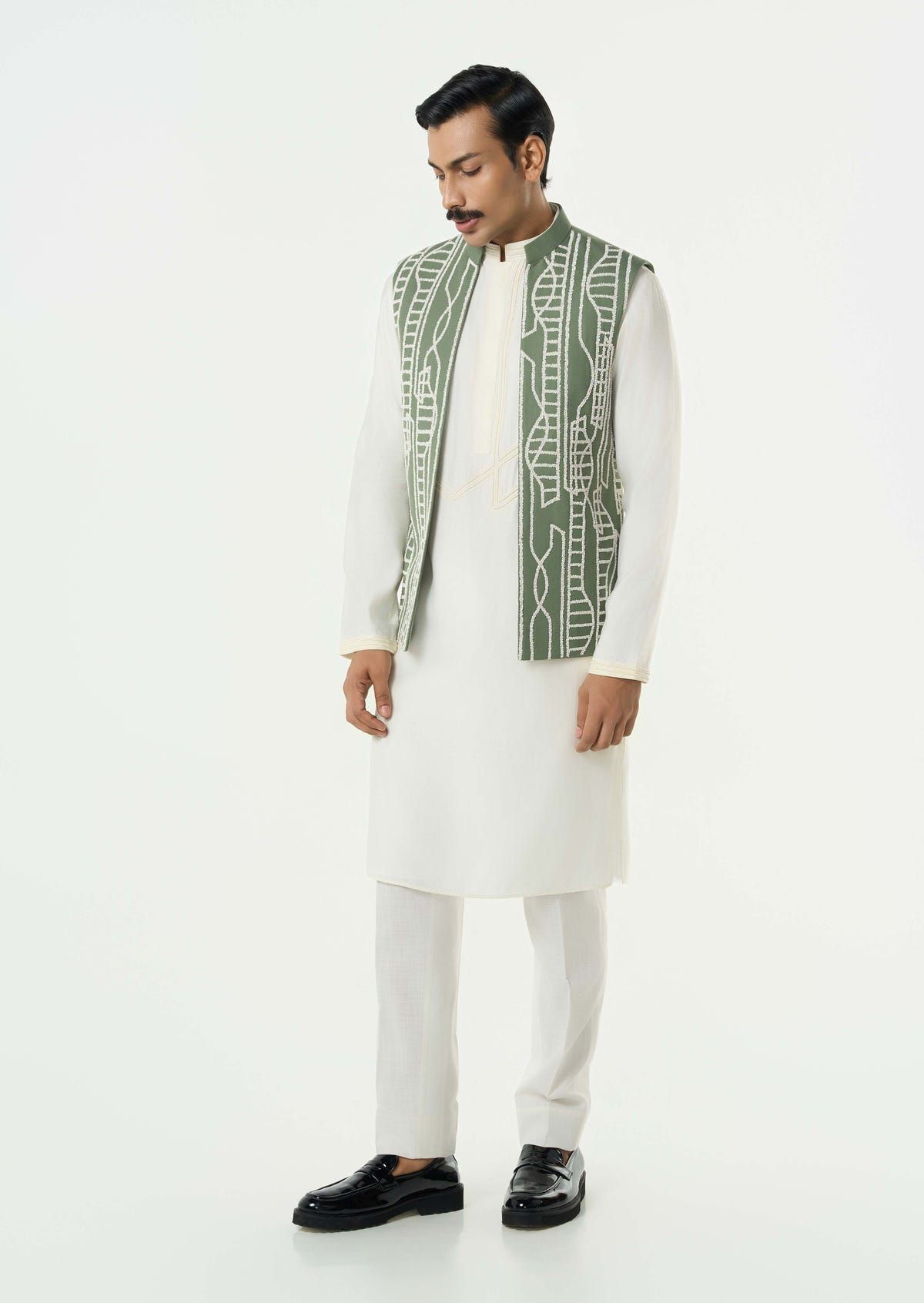 Grill Grid Bandi Jacket - Sage Green - image 5