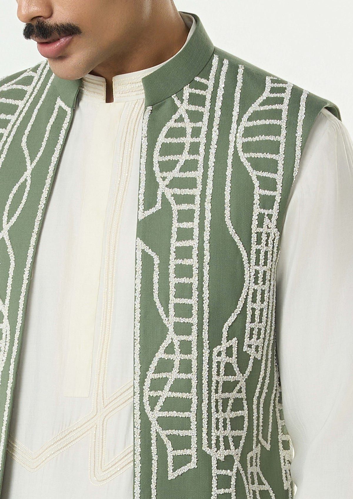 Grill Grid Bandi Jacket - Sage Green - image 6