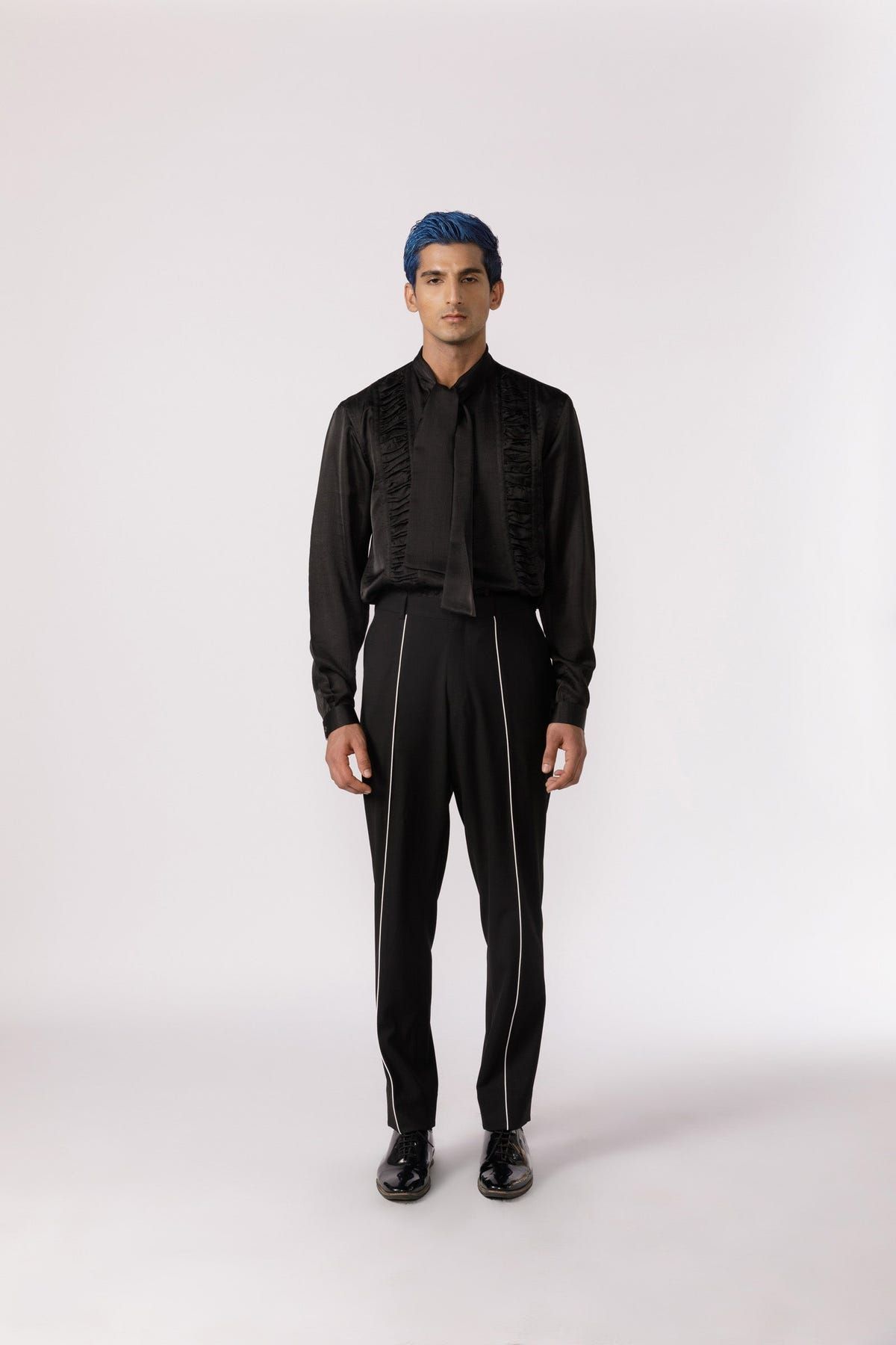 Ruched tie up neck shirt - image 3