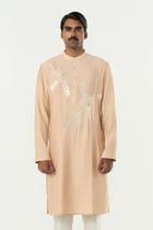 Axis Embroidered Kurta - Beige view 1