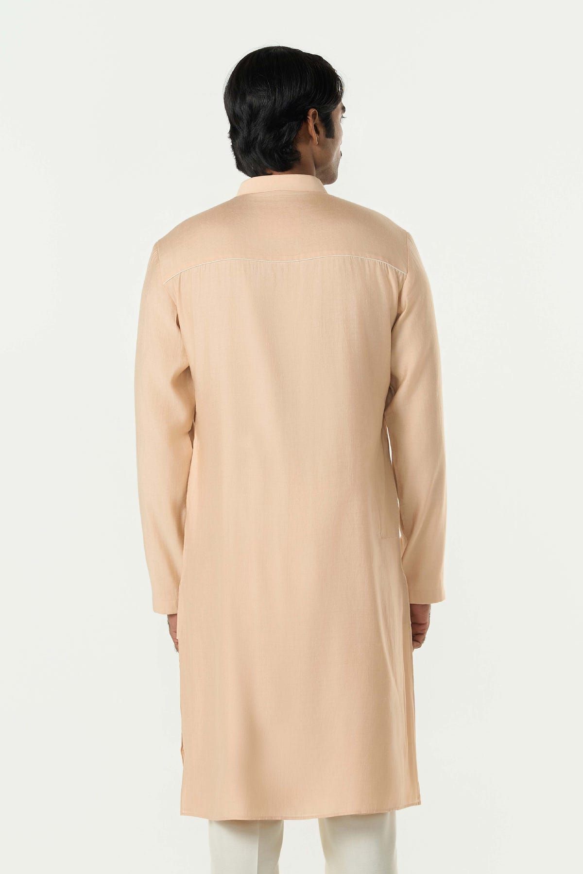 Axis Embroidered Kurta - Beige - image 2