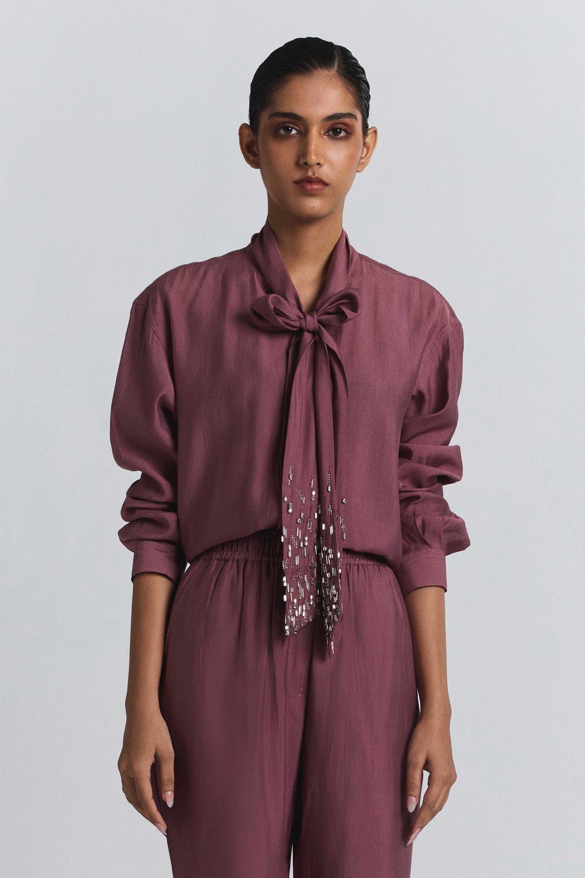 Tie-Neck Embellished Set - image 1