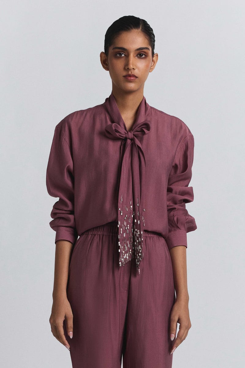 Tie-Neck Embellished Set