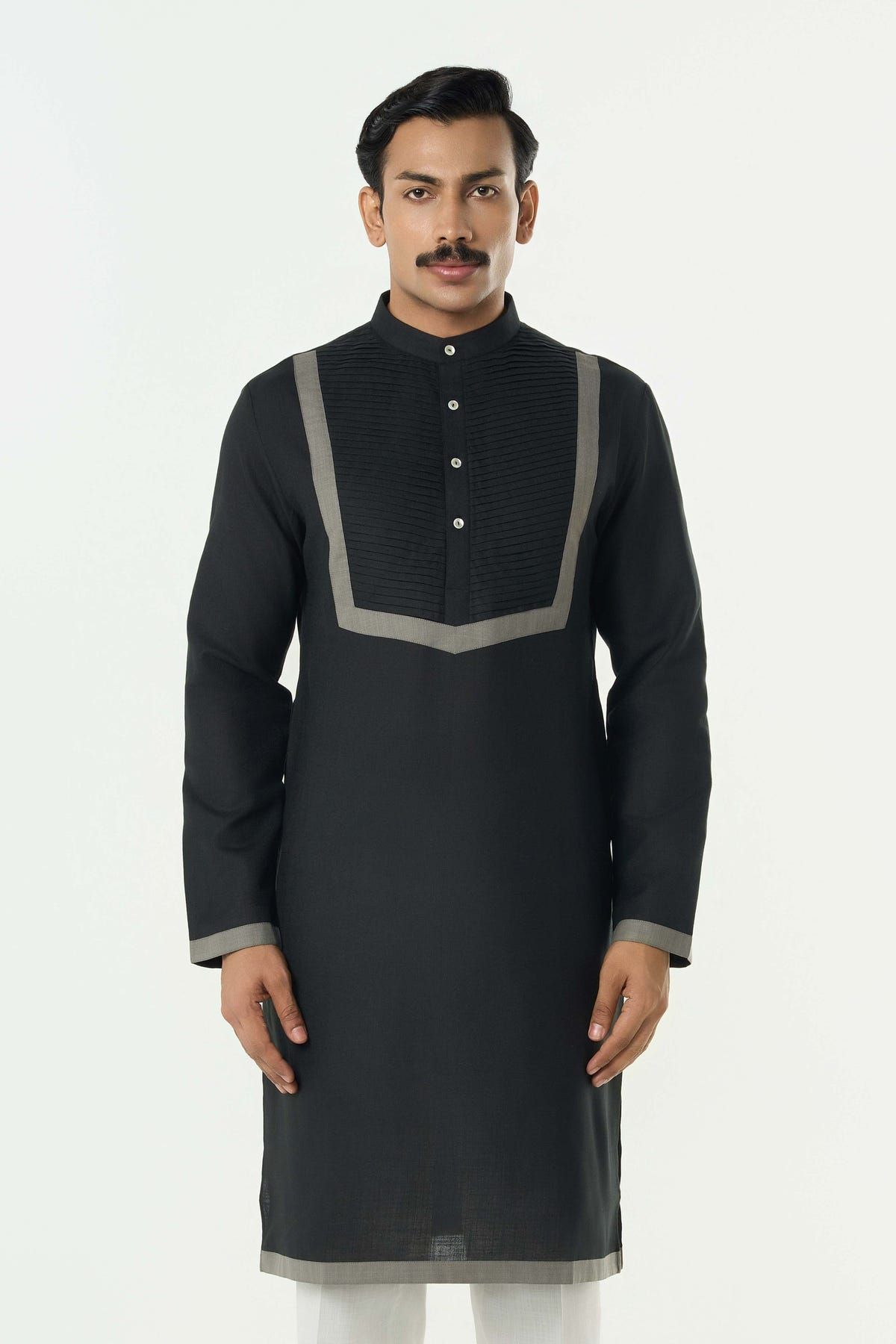 Circuit Pleat Kurta - Black - image 1