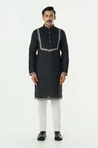 Circuit Pleat Kurta - Black view 3
