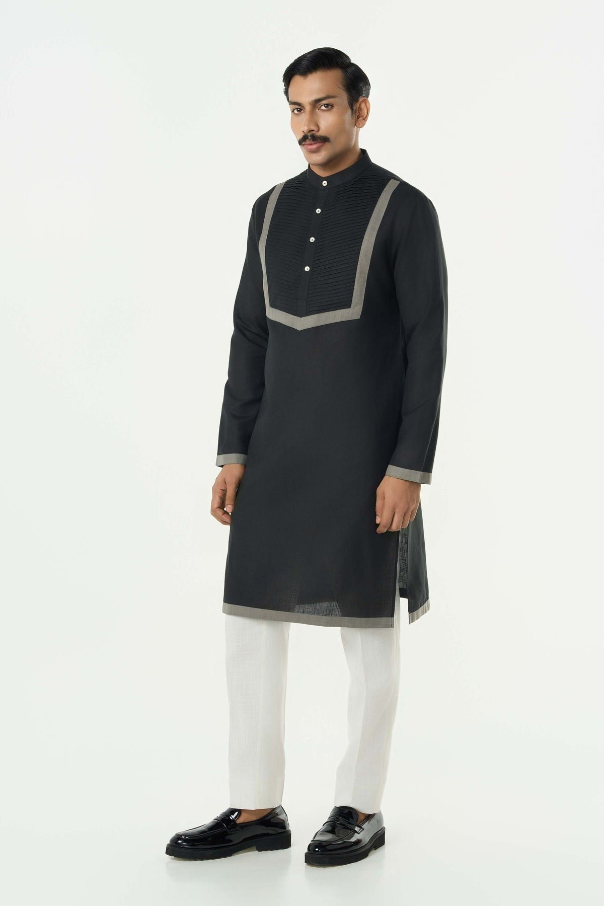 Circuit Pleat Kurta - Black - image 5