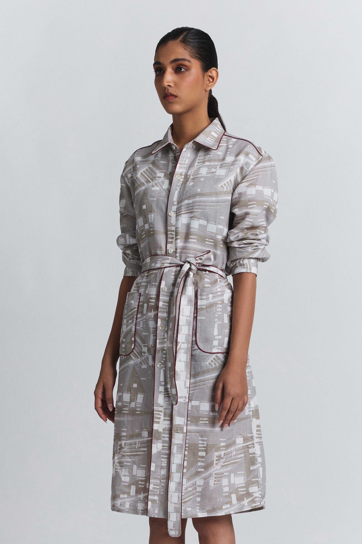 Contour Grid Shirt Dress - image 3