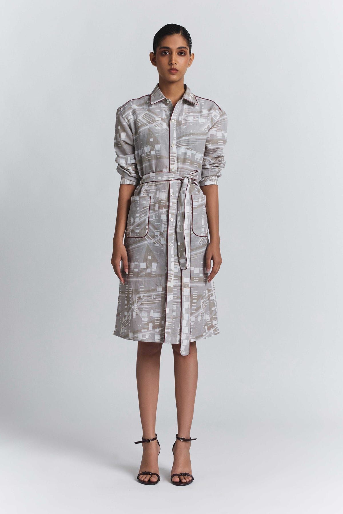 Contour Grid Shirt Dress - image 4
