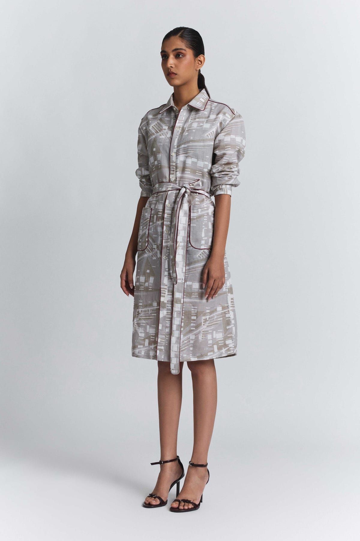 Contour Grid Shirt Dress - image 5