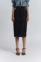 Torque Denim Midi Skirt view 1