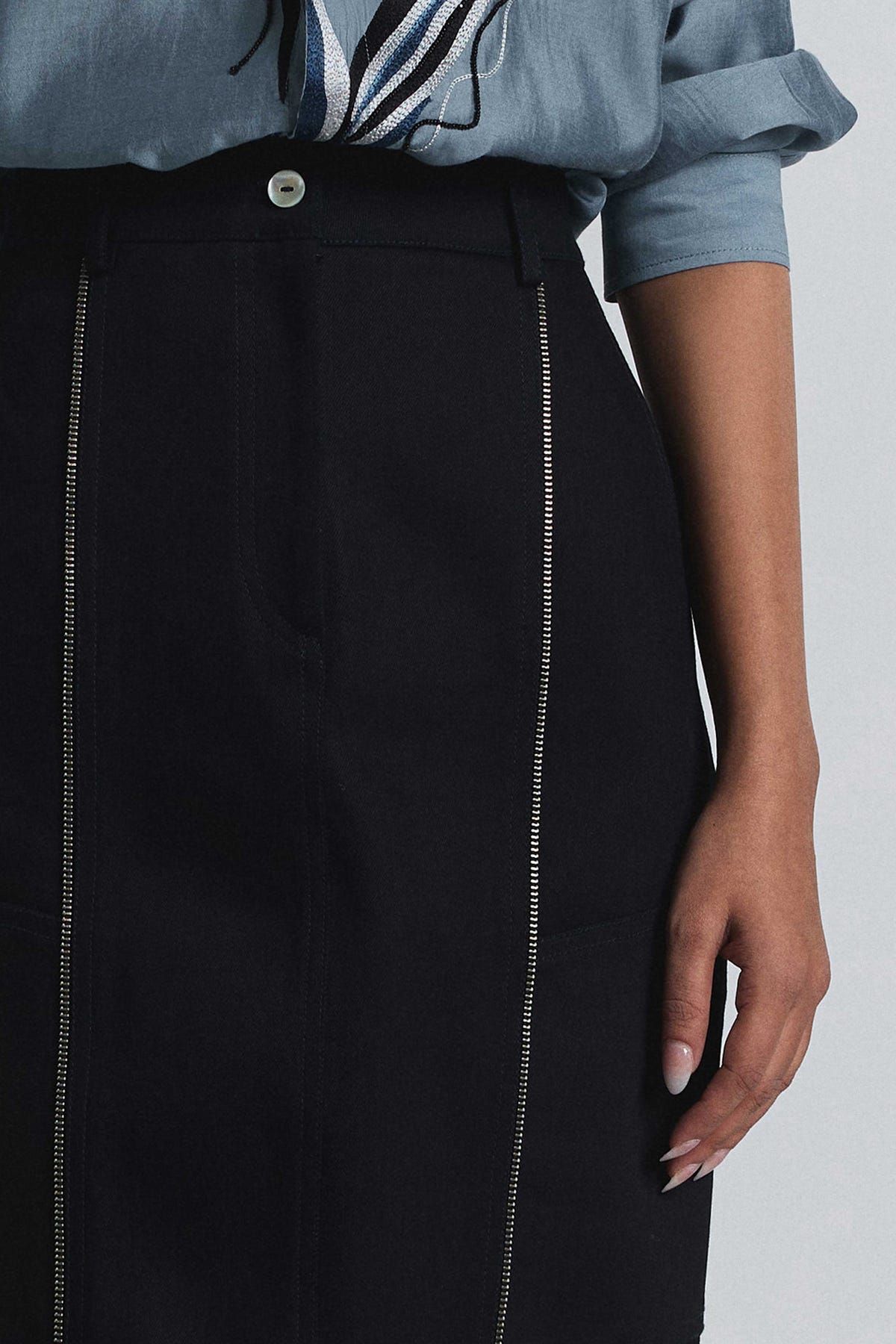 Torque Denim Midi Skirt - image 4