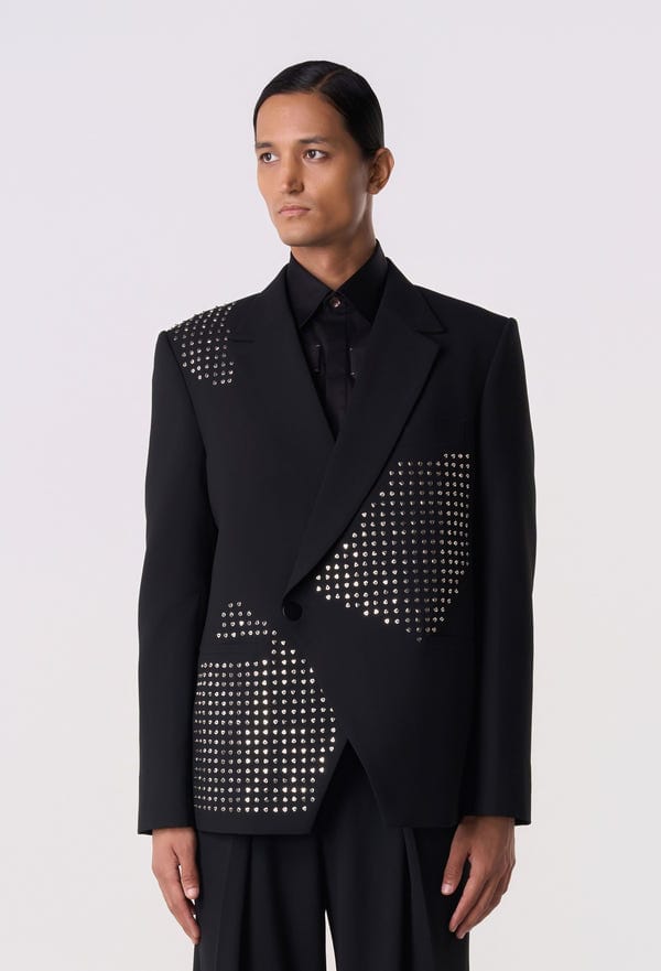 Line out Line — Shield Studded Blazer
