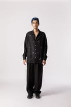 Oversized embroidered shirt(black) view 2