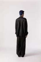 Oversized embroidered shirt(black) view 5