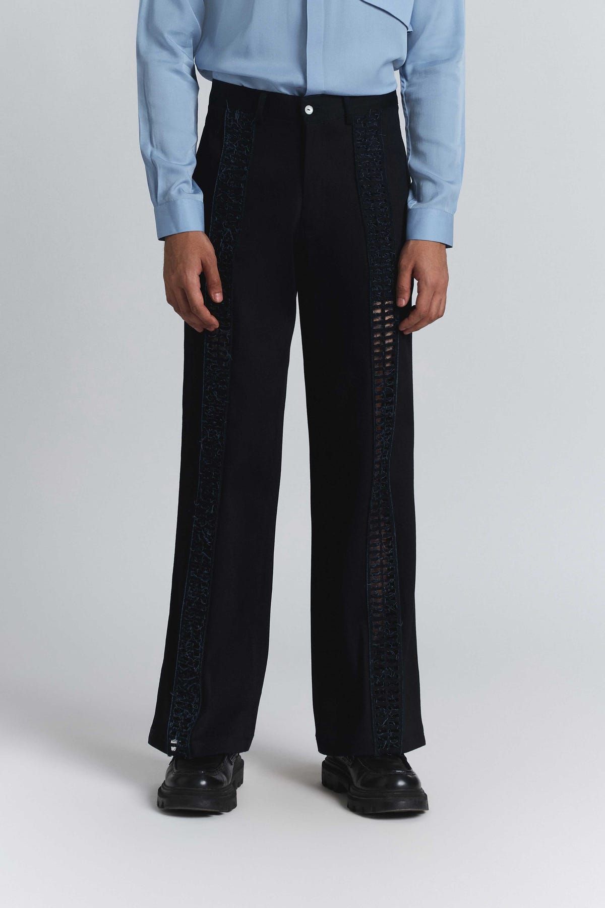 Laser-Cut Panel Denim Trouser - image 1