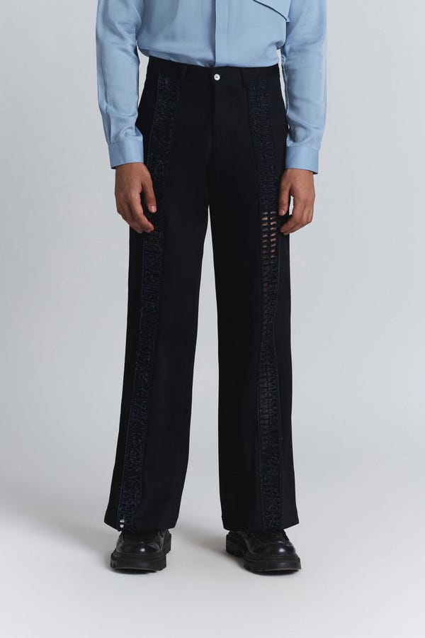 Line out Line — Laser-Cut Panel Denim Trouser