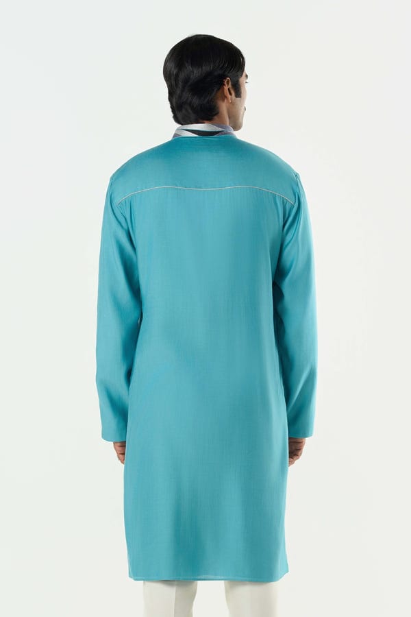 Line out Line — The Abstract Kurta - Teal Blue