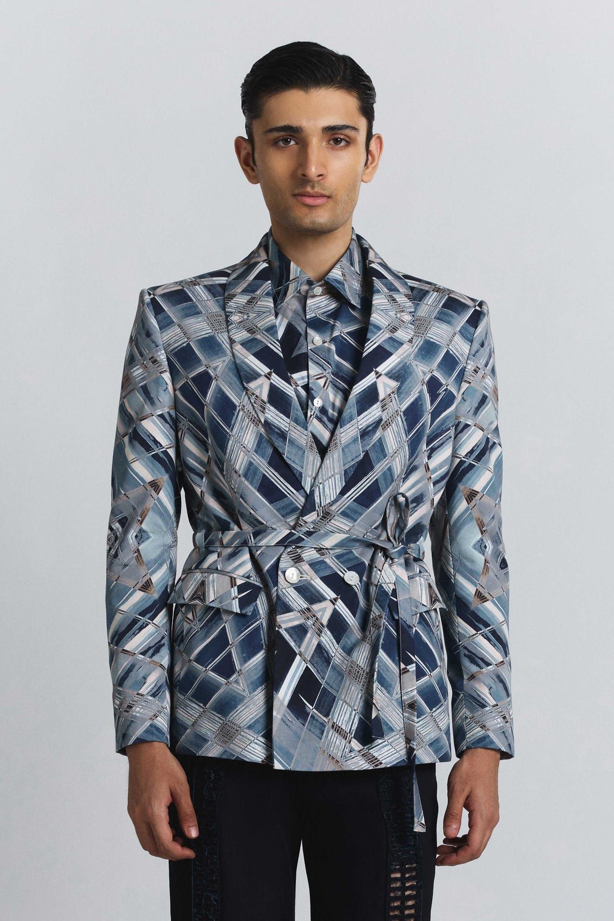 Vortex Print Shaped Blazer - image 1