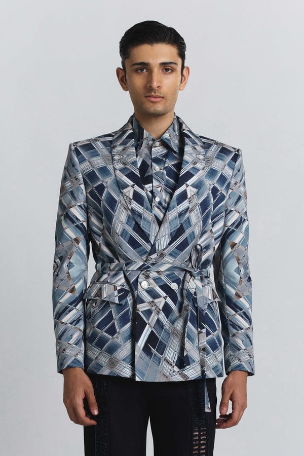 Line out Line — Vortex Print Shaped Blazer