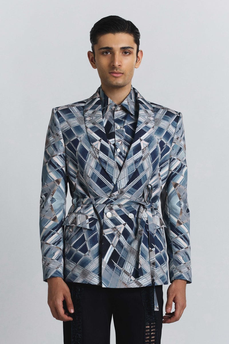 Vortex Print Shaped Blazer