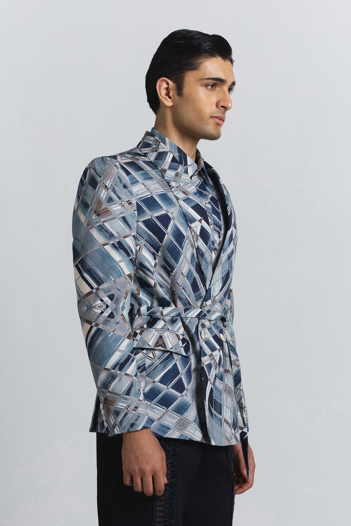 Vortex Print Shaped Blazer - image 3