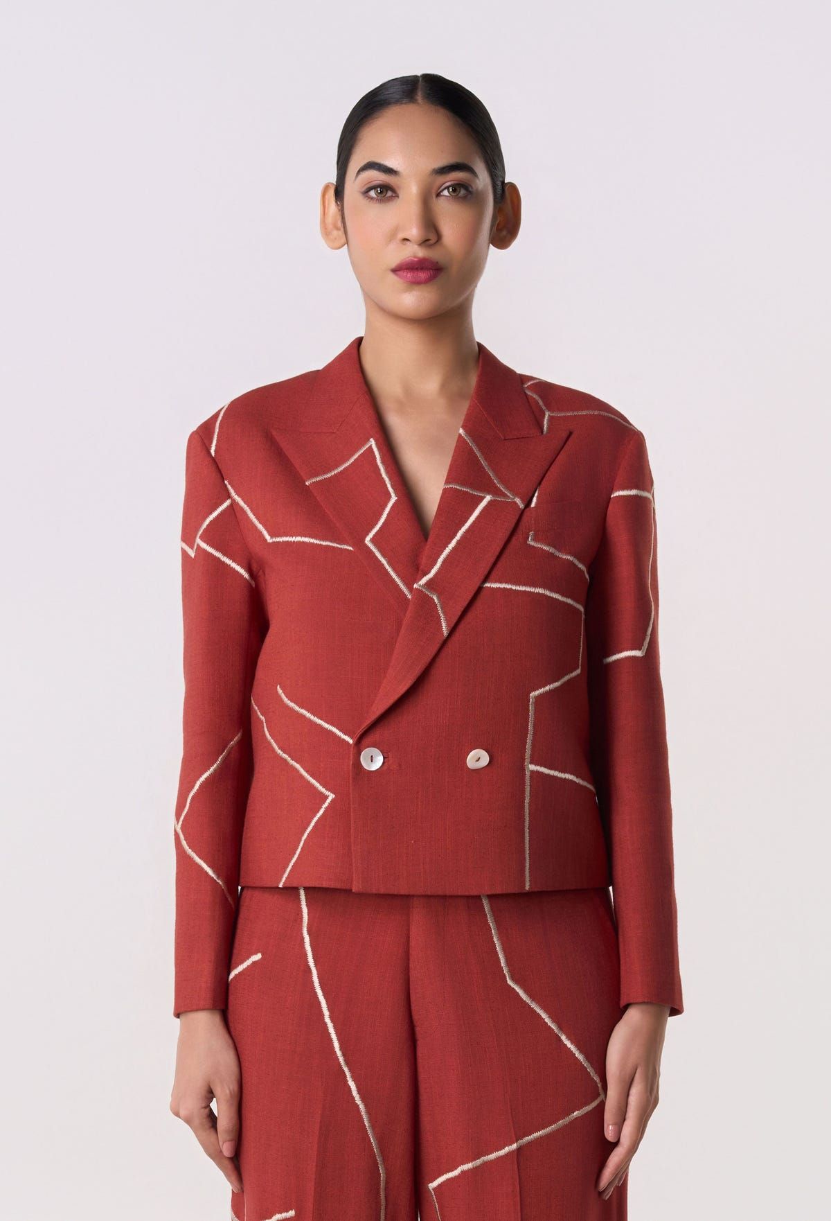 Gridbreak Cropped Blazer - image 1
