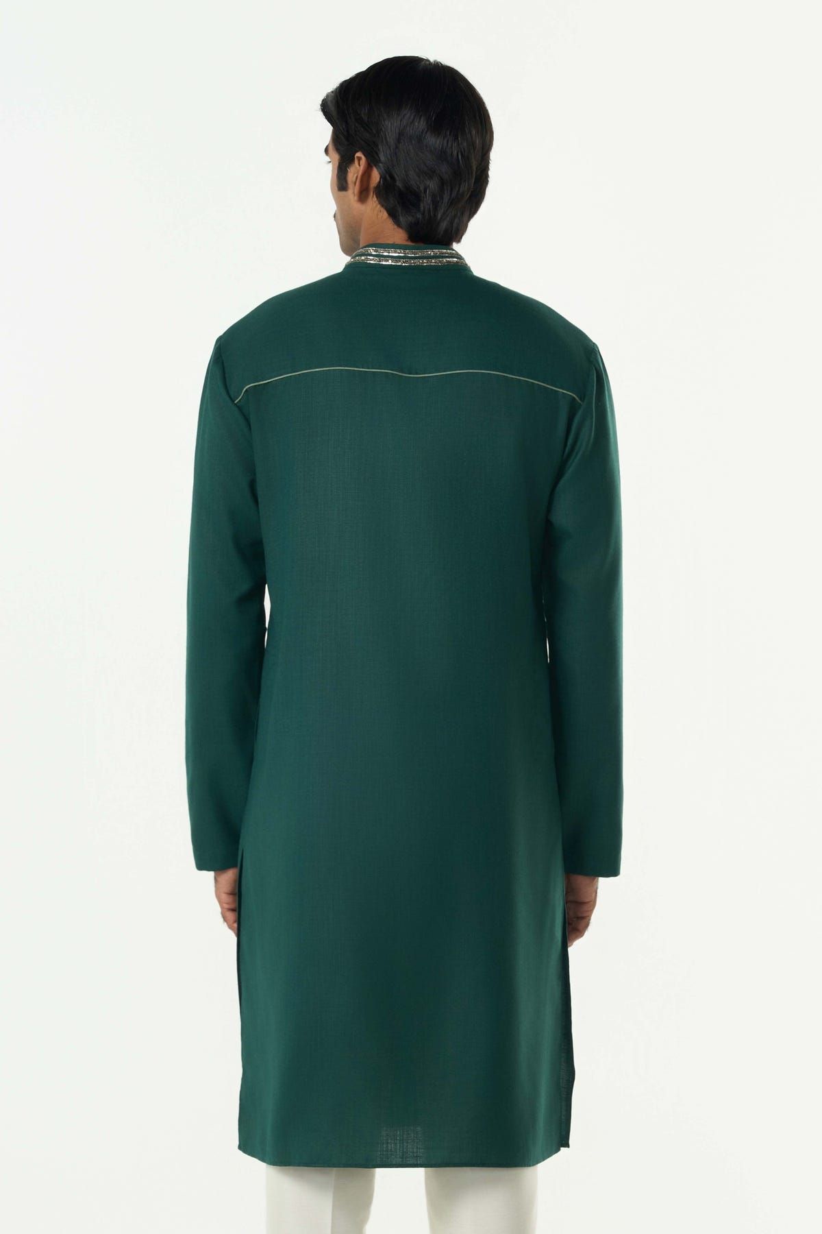 Lunar Bay Kurta - Bottle Green - image 2