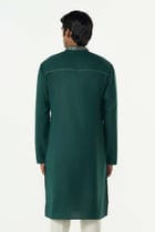 Lunar Bay Kurta - Bottle Green view 2