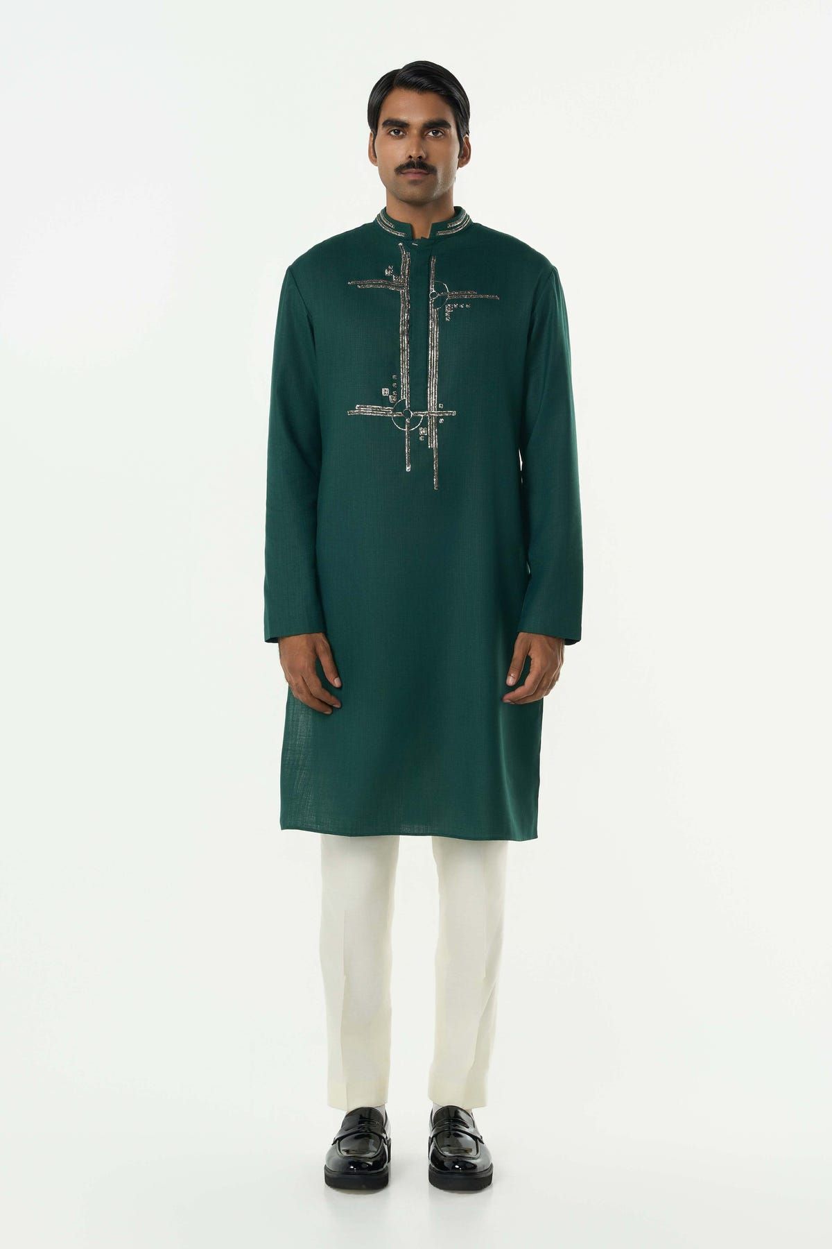 Lunar Bay Kurta - Bottle Green - image 3