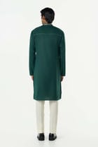Lunar Bay Kurta - Bottle Green view 4