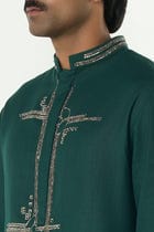 Lunar Bay Kurta - Bottle Green view 6