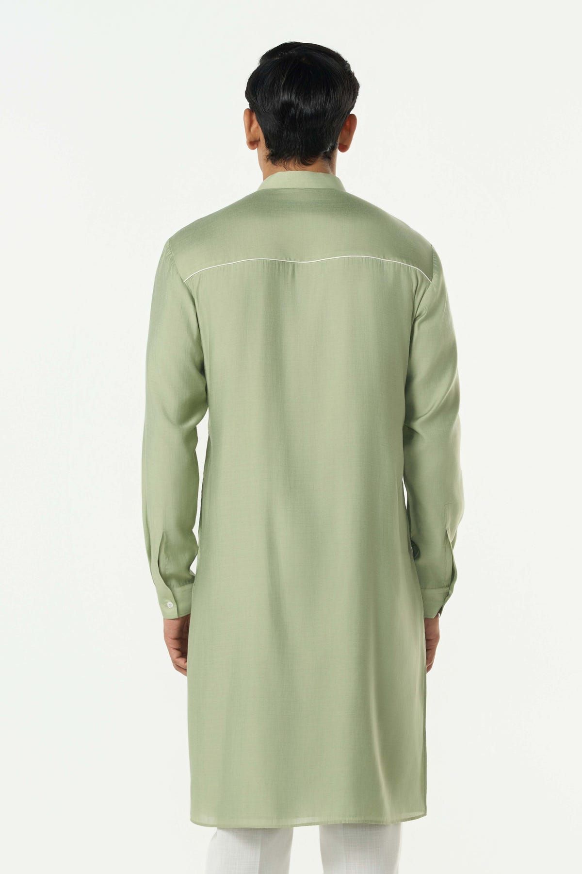 Pixel Warp Kurta - Sage Green - image 2
