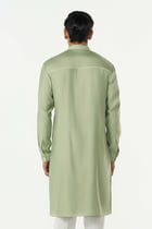 Pixel Warp Kurta - Sage Green view 2