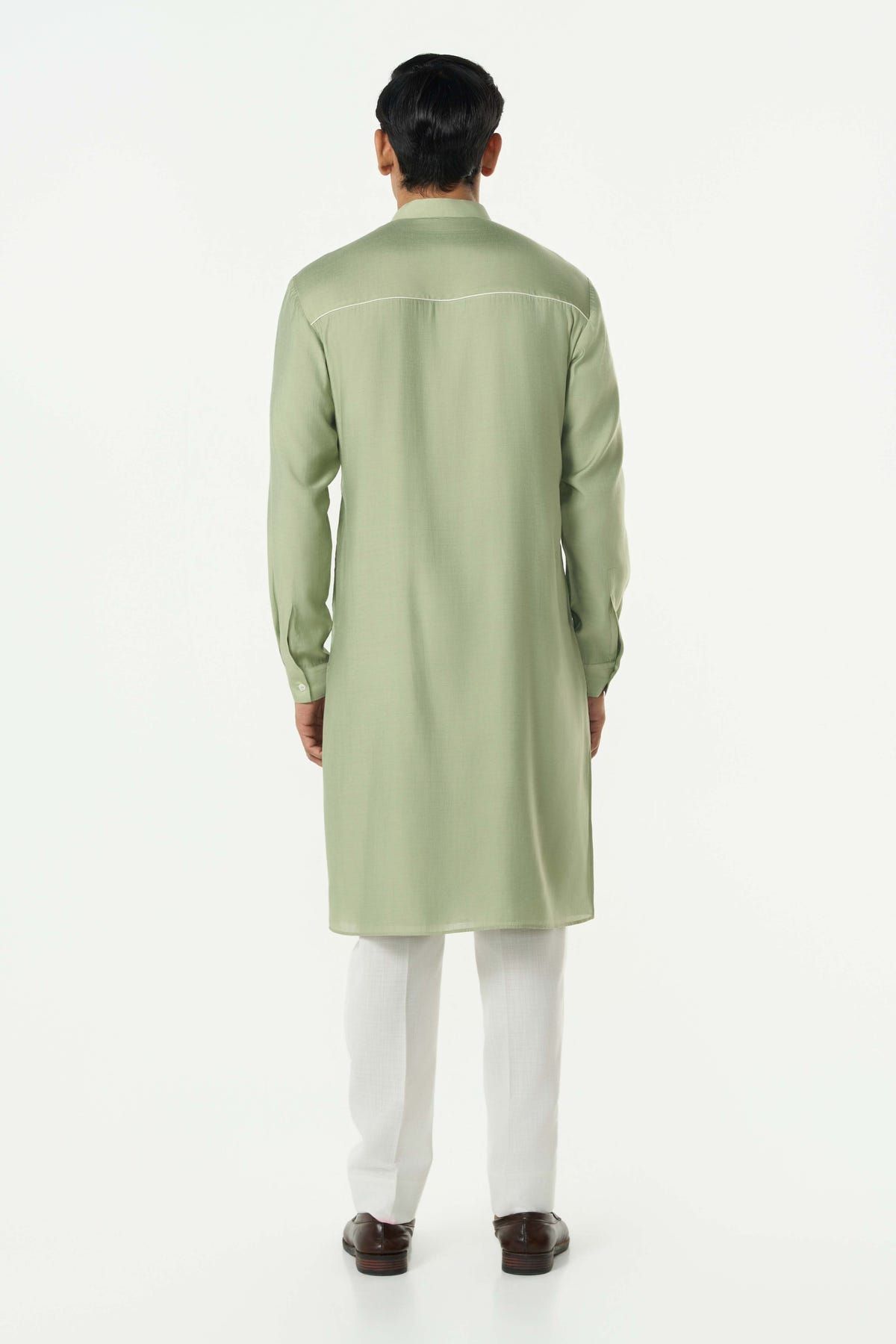 Pixel Warp Kurta - Sage Green - image 3