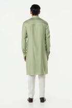 Pixel Warp Kurta - Sage Green view 3