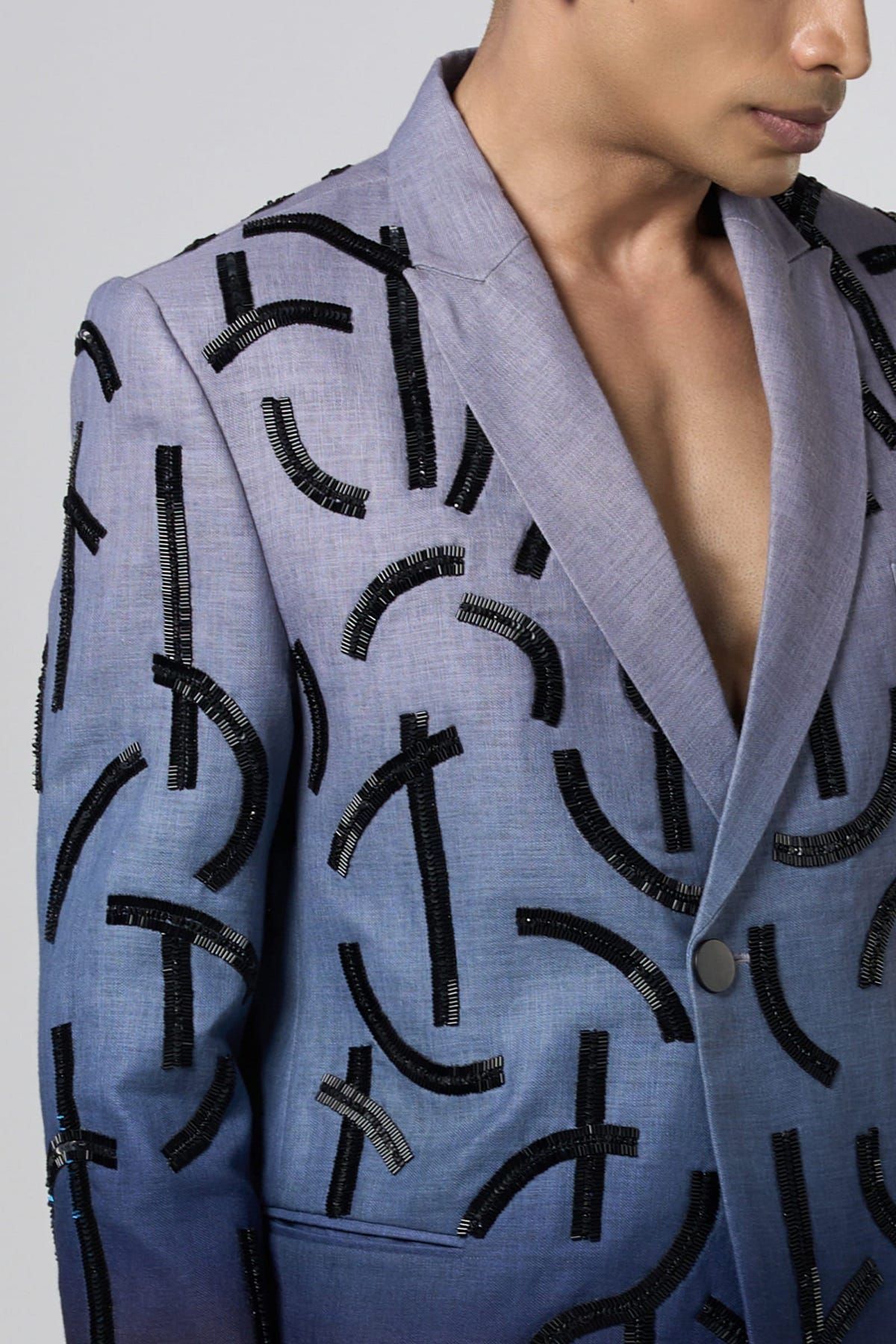 Ombre Stucco Embroidered Blazer - image 1