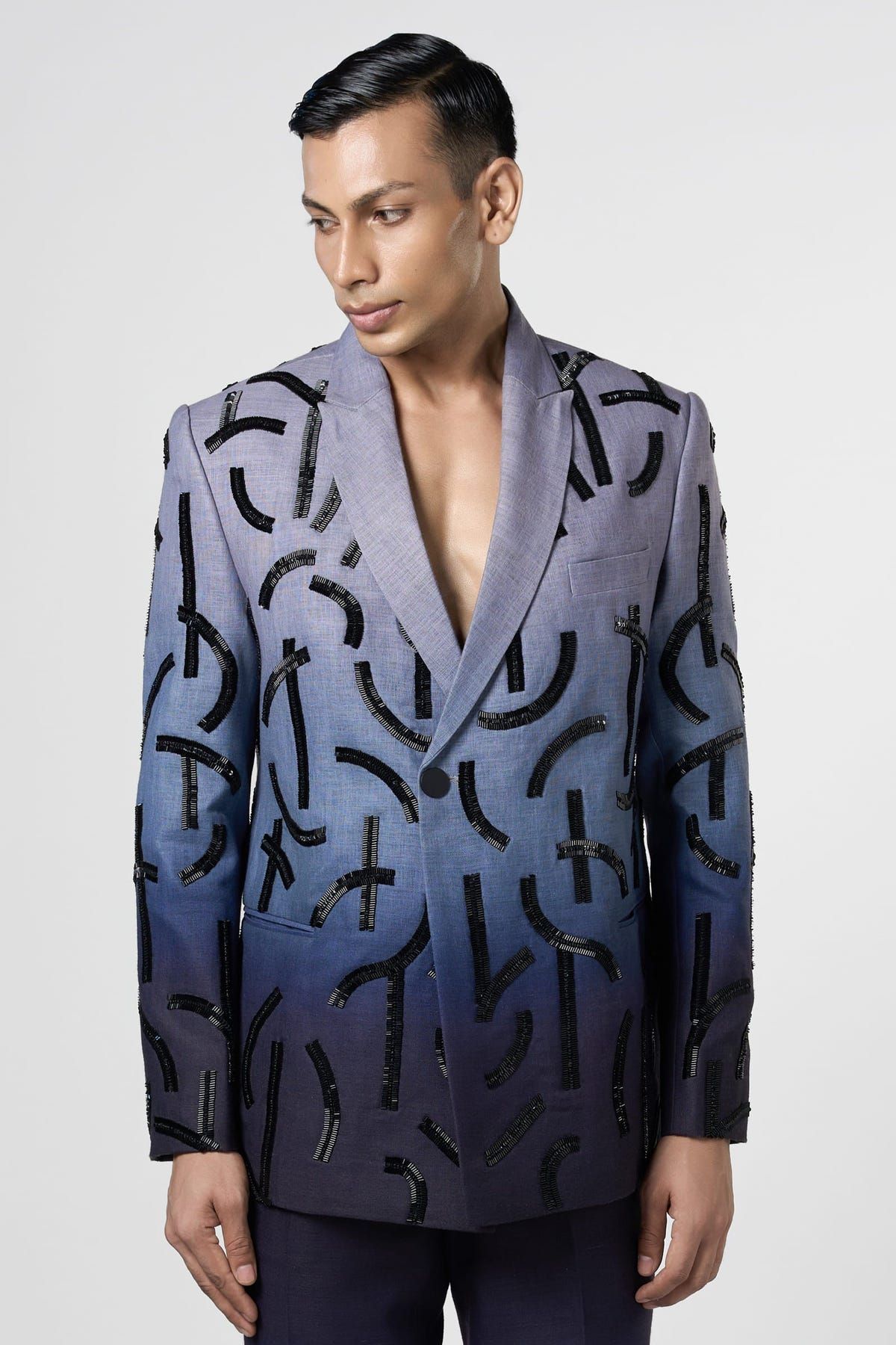 Ombre Stucco Embroidered Blazer - image 2
