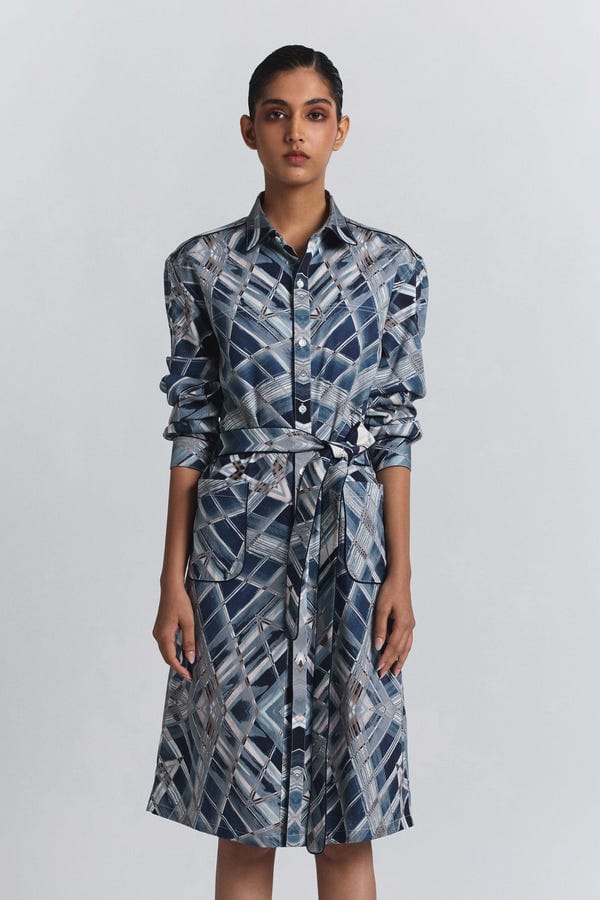 Line out Line — Vortex Print Shirt Dress