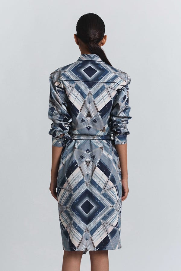 Line out Line — Vortex Print Shirt Dress