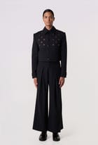 Studded Grid Cropped Jacket view 4