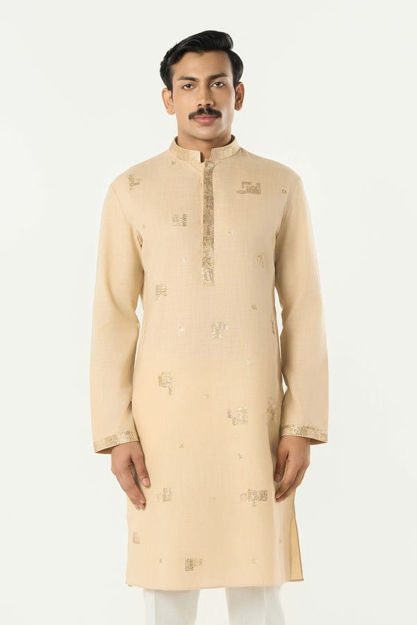 Line out Line — Alluro Kurta - Beige