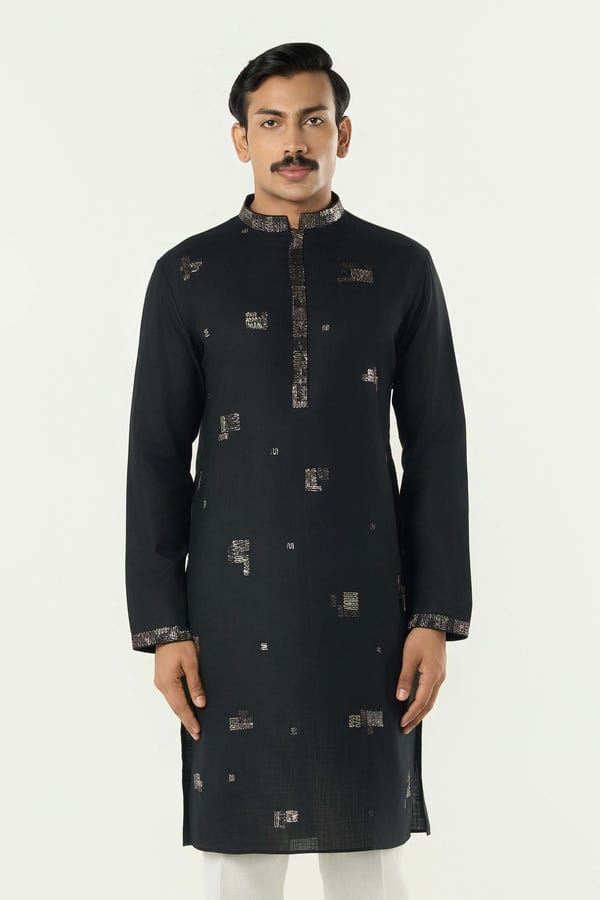 Line out Line — Alluro Kurta - Black